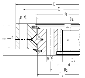 内齿交叉滚柱式回转支承轴承