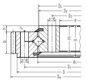 外齿式交叉滚柱式回转支承轴承