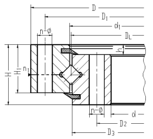 单排交叉滚柱式无齿式回转支承轴承