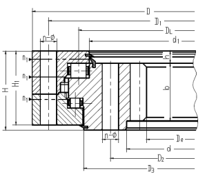 三排滚柱式回转支承轴承内齿式