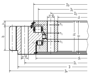 外齿式三排滚柱式回转支承轴承厂家